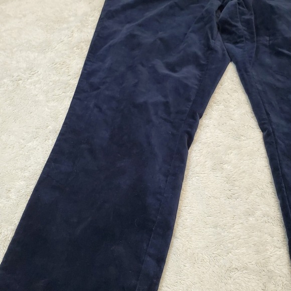 NWT Cj Banks Navy Blue Velvet Straight High Rise Relaxed Fit Pants‎ Women 14W - Picture 2 of 11